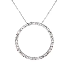 0.52 Carat 14K Solid White Gold Diamond Circle Of Love Necklace