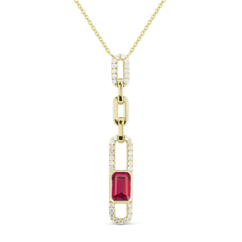 0.67Ct Garnet 18"necklacein 14K Yellow Gold