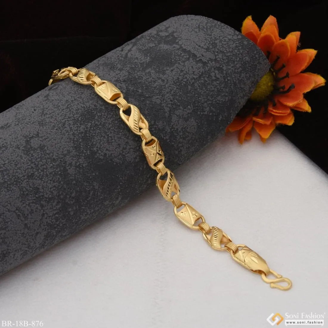 1 Gram Gold Forming Fancy Design High-Quality Kohli Bracelet for Men - Style B876