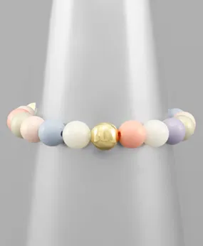 10mm Pastel Beaded Bracelet