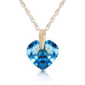 1.15 Carat 14K Solid Yellow Gold About A Girl Blue Topaz Necklace