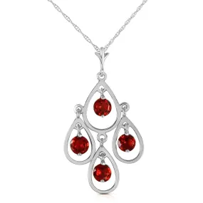 1.2 Carat 14K Solid White Gold You Beside Me Garnet Necklace