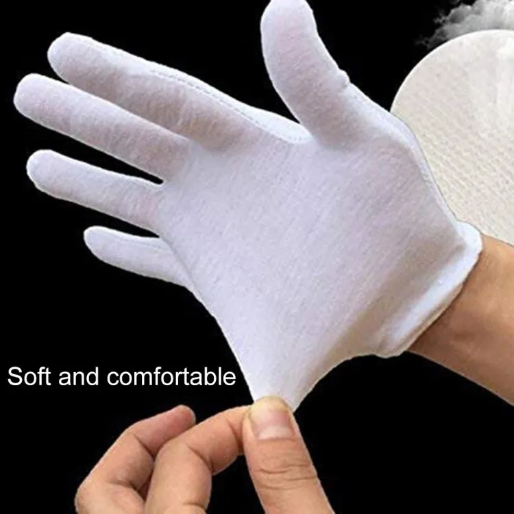 12 Pairs Pure Cotton Working Gloves, Thin Section