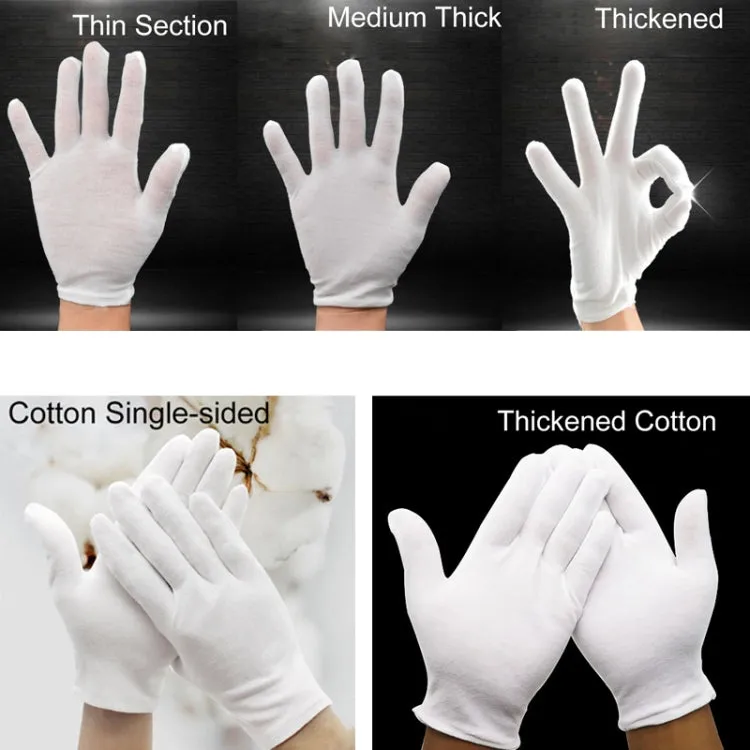 12 Pairs Pure Cotton Working Gloves, Thin Section