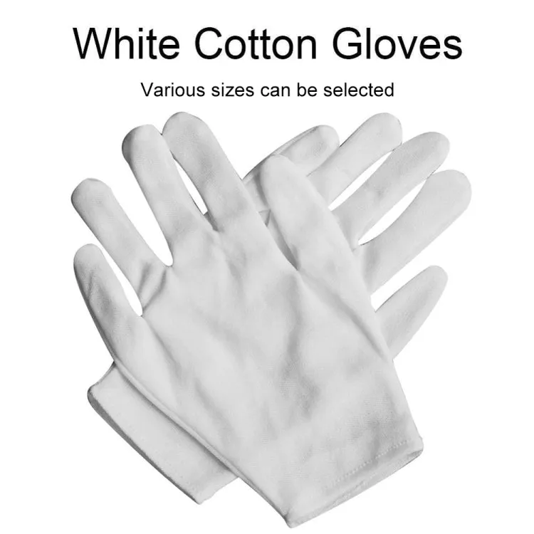 12 Pairs Pure Cotton Working Gloves, Thin Section