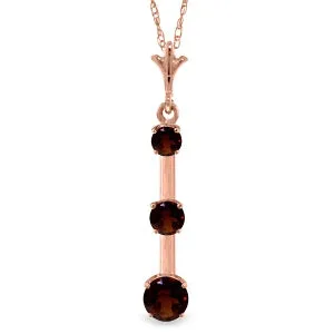 1.25 Carat 14K Solid Rose Gold Generosity Garnet Necklace