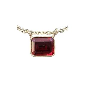 14k Gold Natural Red Garnet Pendant