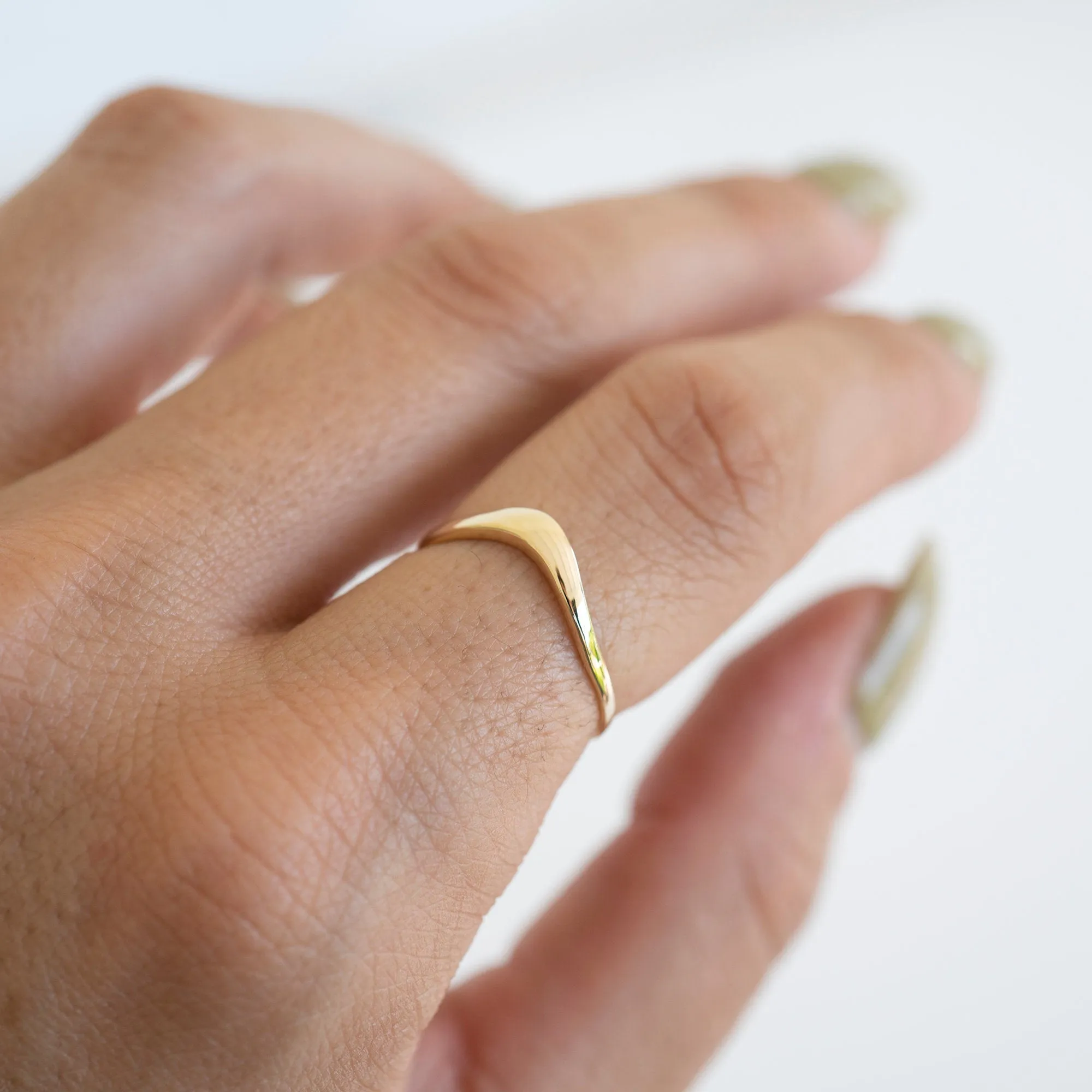 14k Gold V Shaped Ring