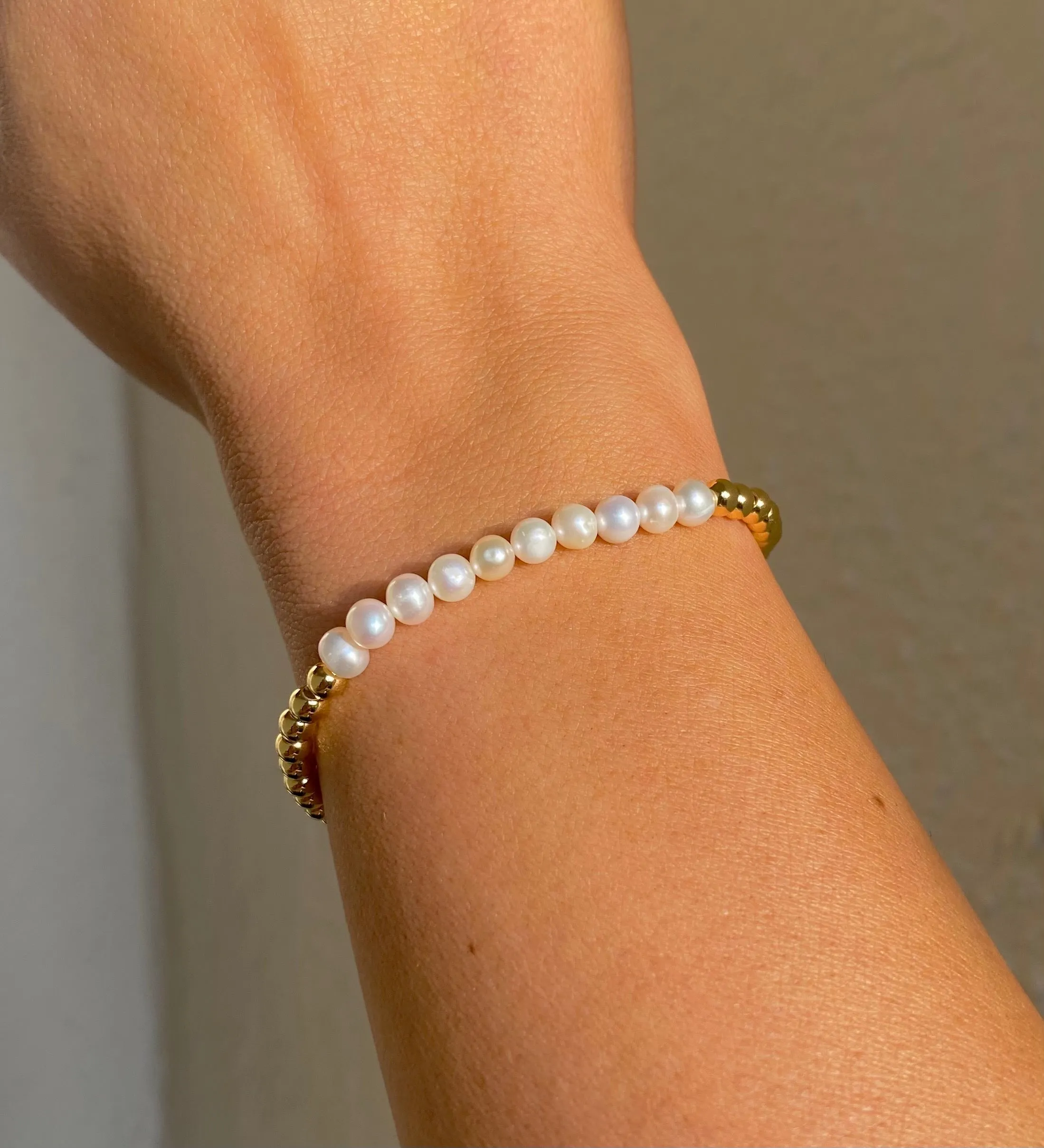 14k Pearl Bead Bracelet