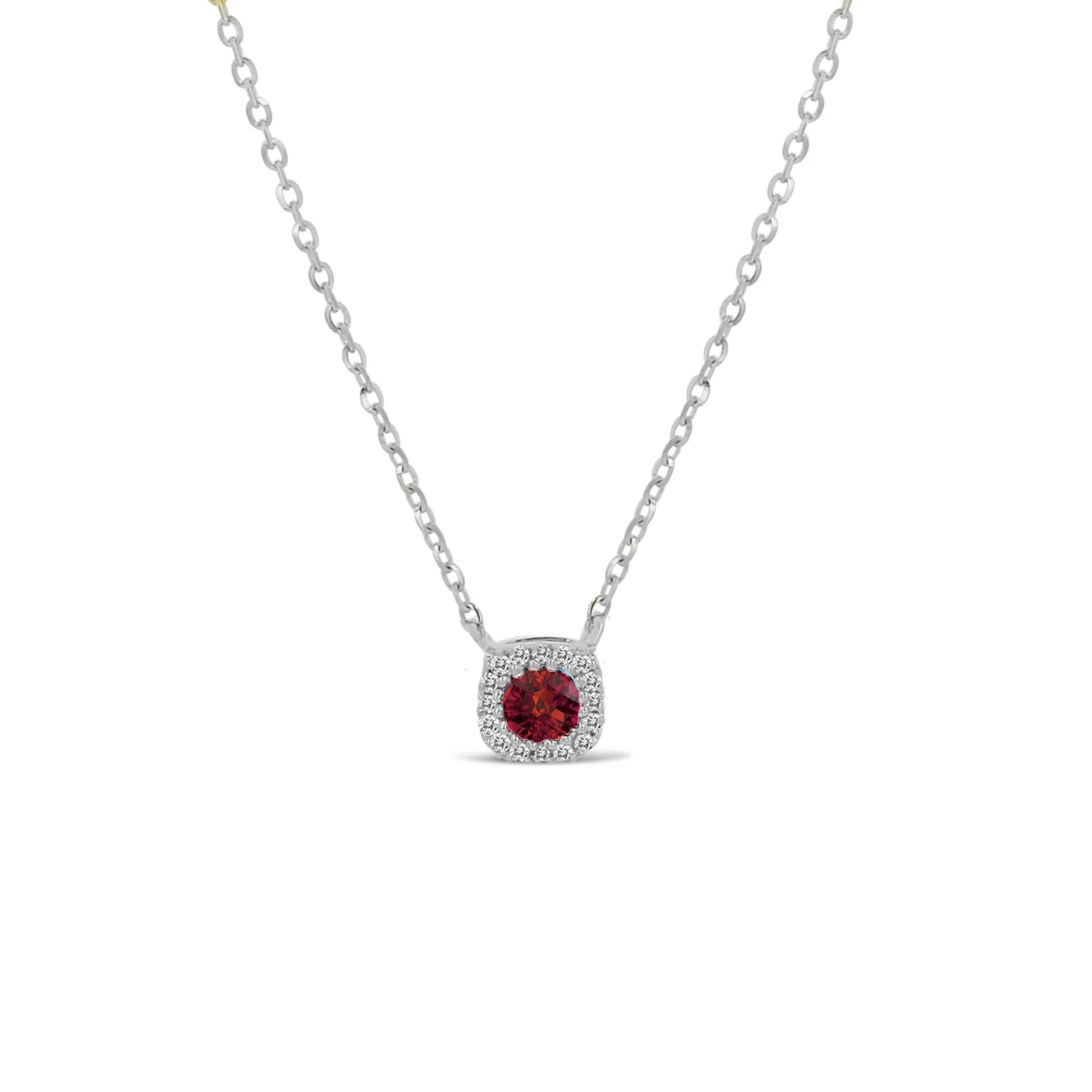 14KW 16D0.05CT,1GR0.15CT,CU/RD GARNET/DIAMOND NK  (118N401040W14GR1)