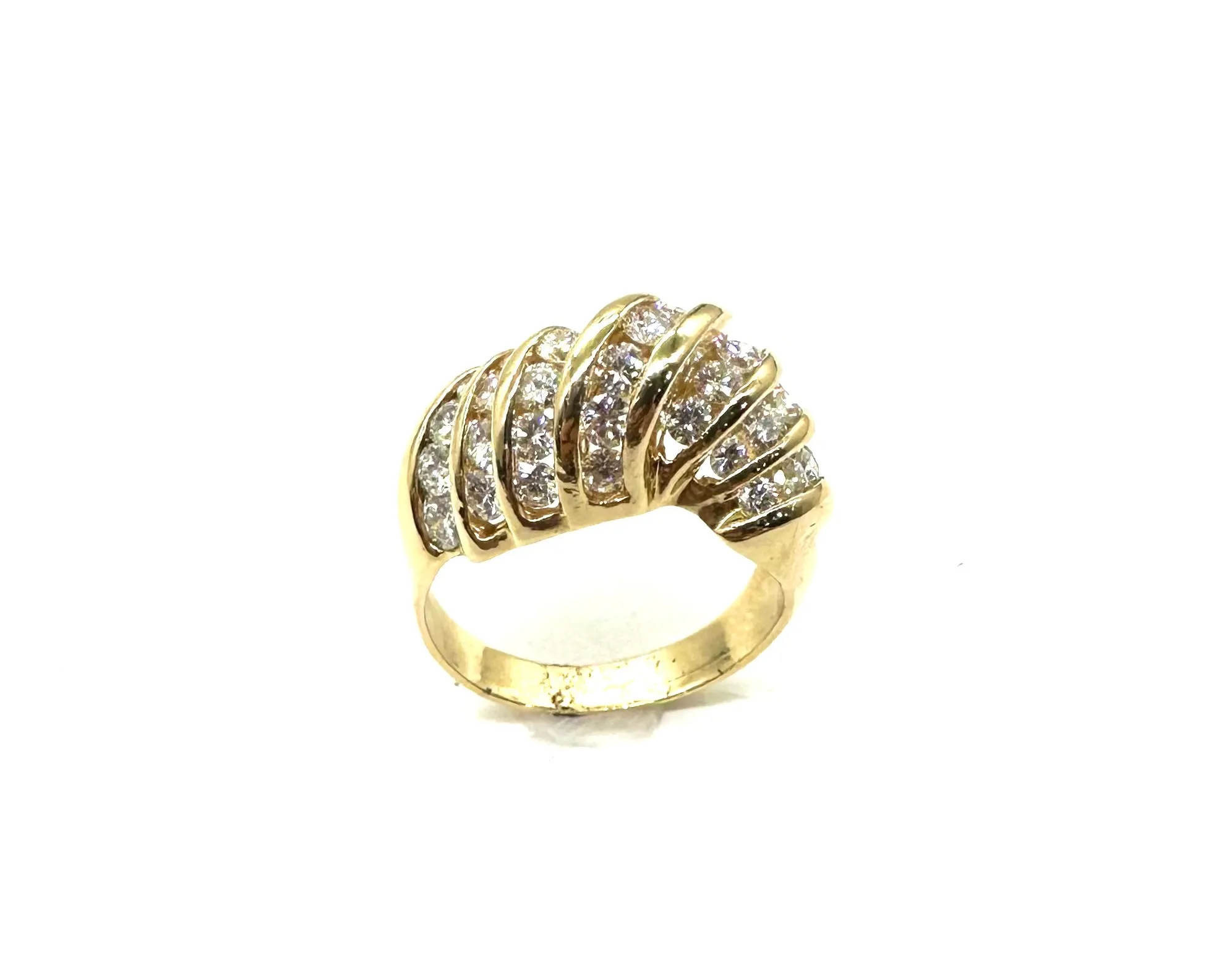 1.50 CTW Channel Set Diamond Shrimp Ring