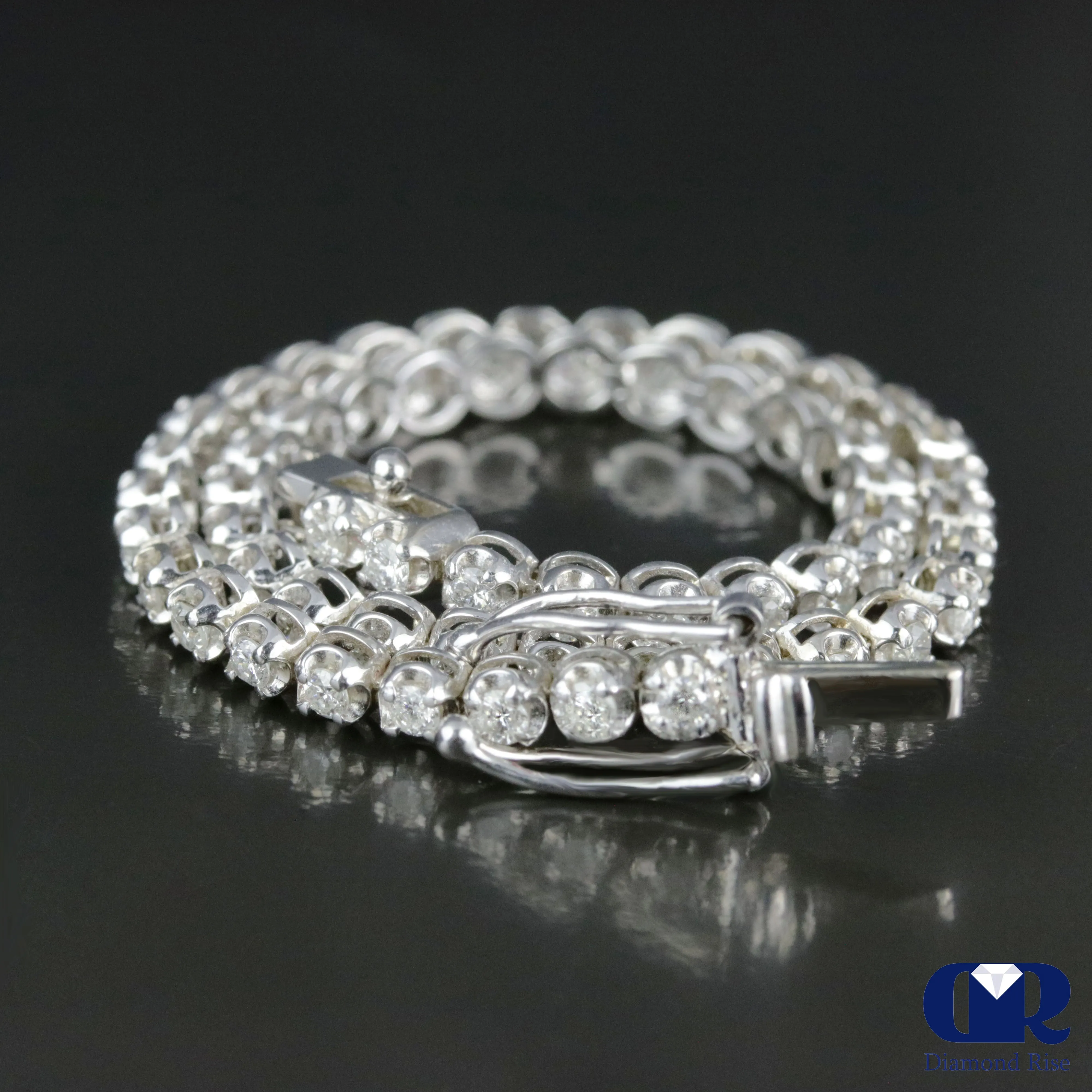 1.75 Carat Round Cut Diamond Tennis Bracelet In 14K White Gold