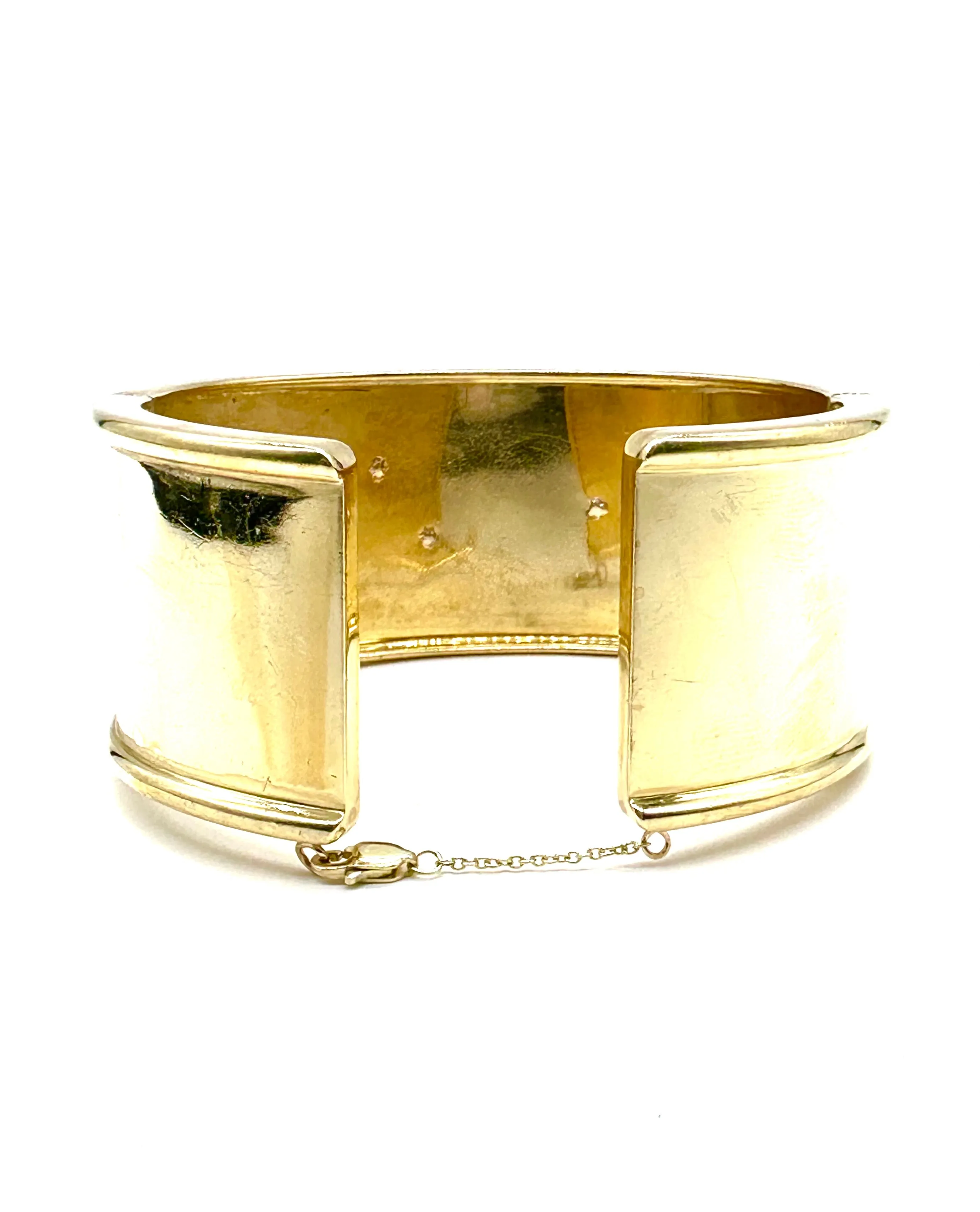 18 karat gold diamond fish cuff bracelet