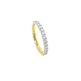 18ct YW 15RD=0.45CT (HI/P1) Diamond French Pave Set Ring