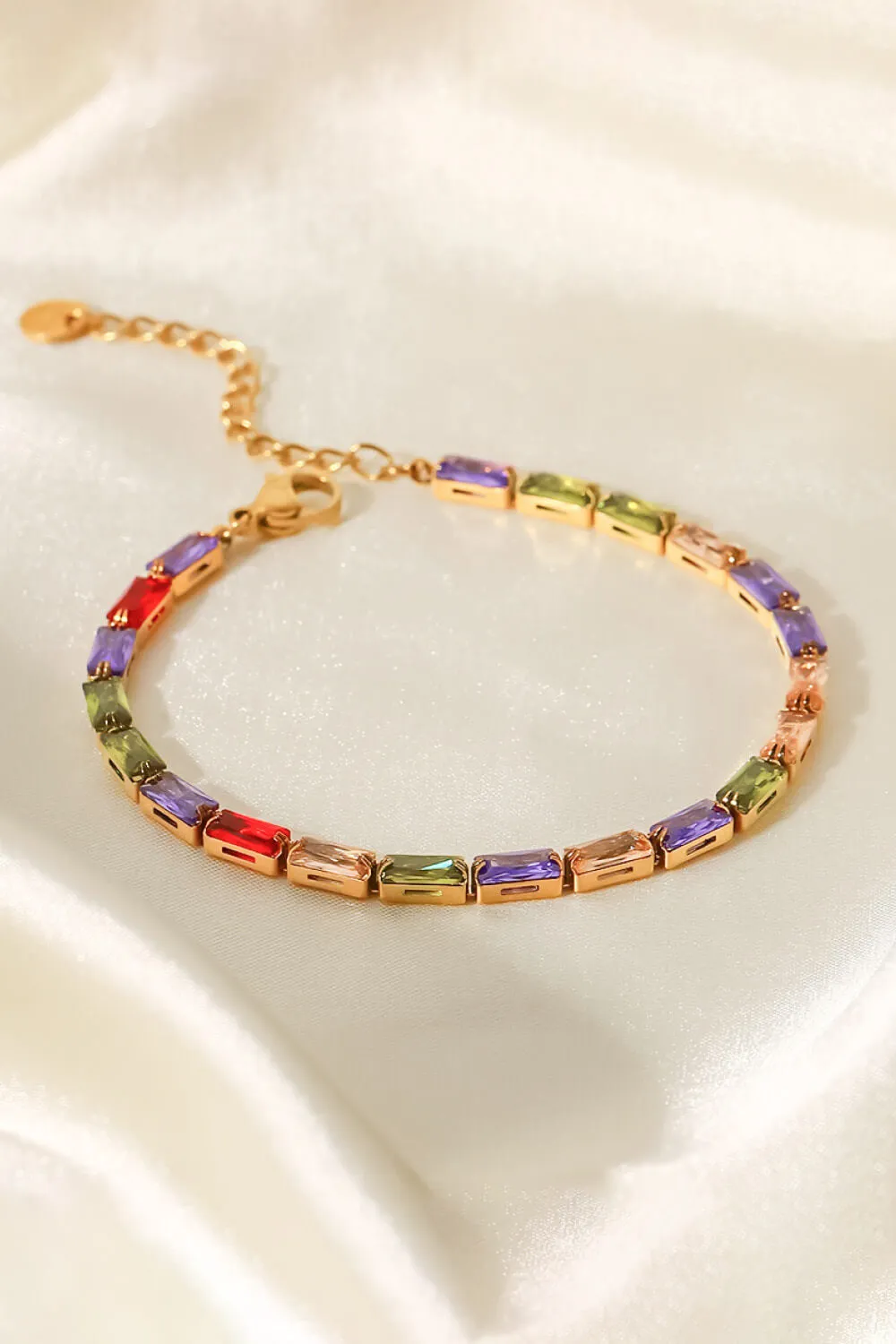 18K Gold Plated Multicolored Cubic Zirconia Bracelet