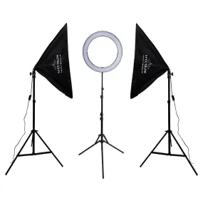 19" Ring Light Make Up & Beauty Pro Softbox Lighting Studio Kit - Gold Luxe II