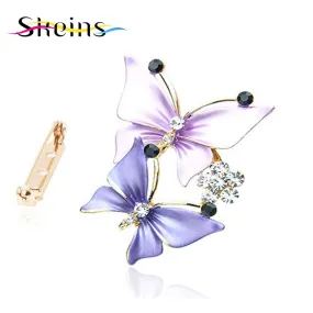 2016Skeins  type restoring ancient ways is popular in Europe and America butterfly crystal brooch designed for wedding women