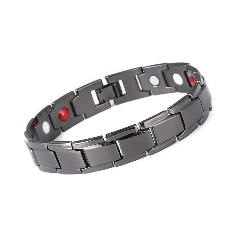 2022 New Mens Jewellery Magnetic Therapy Health Anti-snoring Stainless Steel Bracelet for Men Adjustable Bracelet Pulsera Hombre