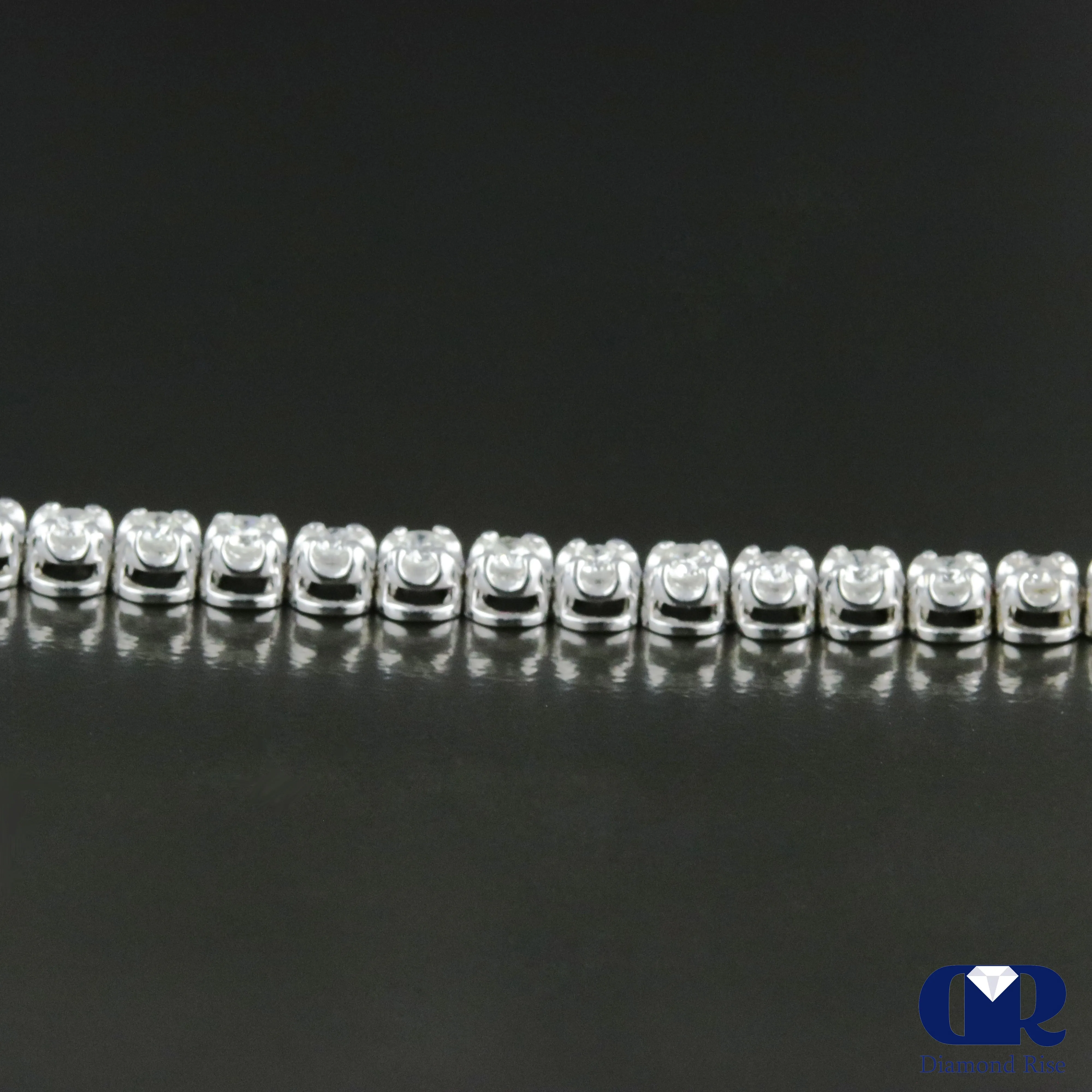 2.10 Ct Round Cut Diamond Tennis Bracelet In 14K White Gold 7"