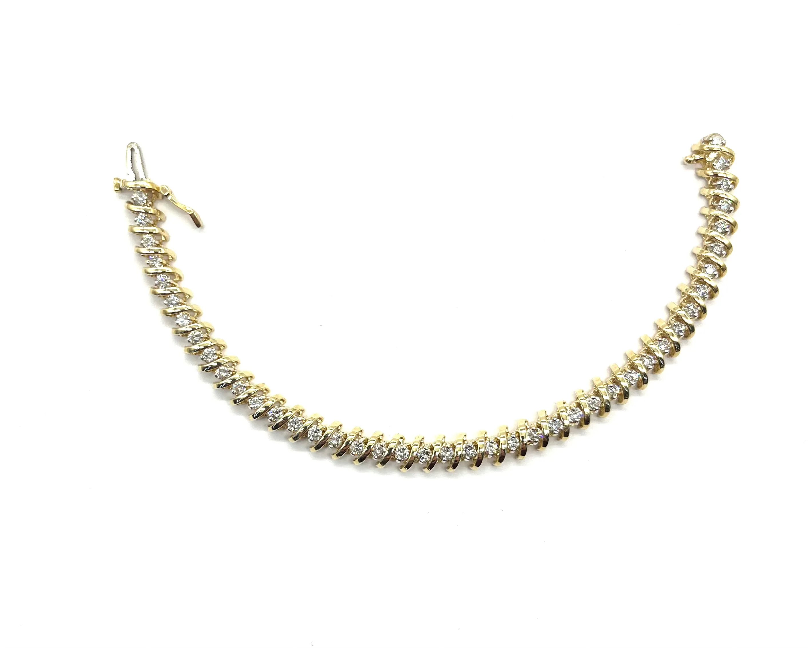 2ctw Natural Diamond “S” Link Tennis Bracelet