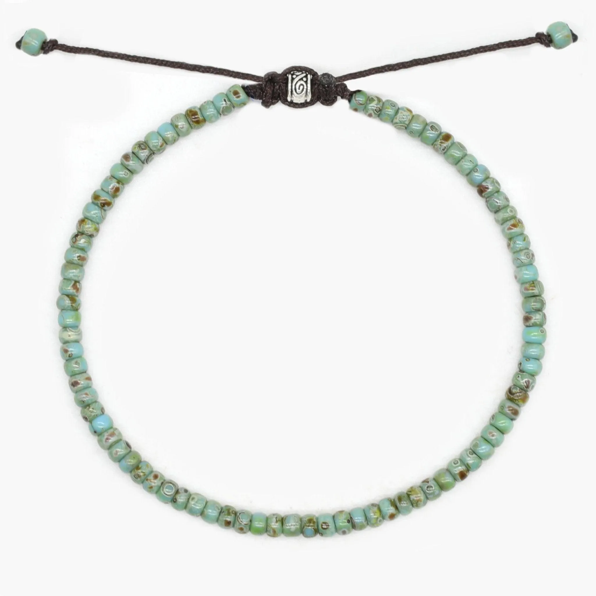 2mm Glass Beads Bracelet (Dyed Turquoise)