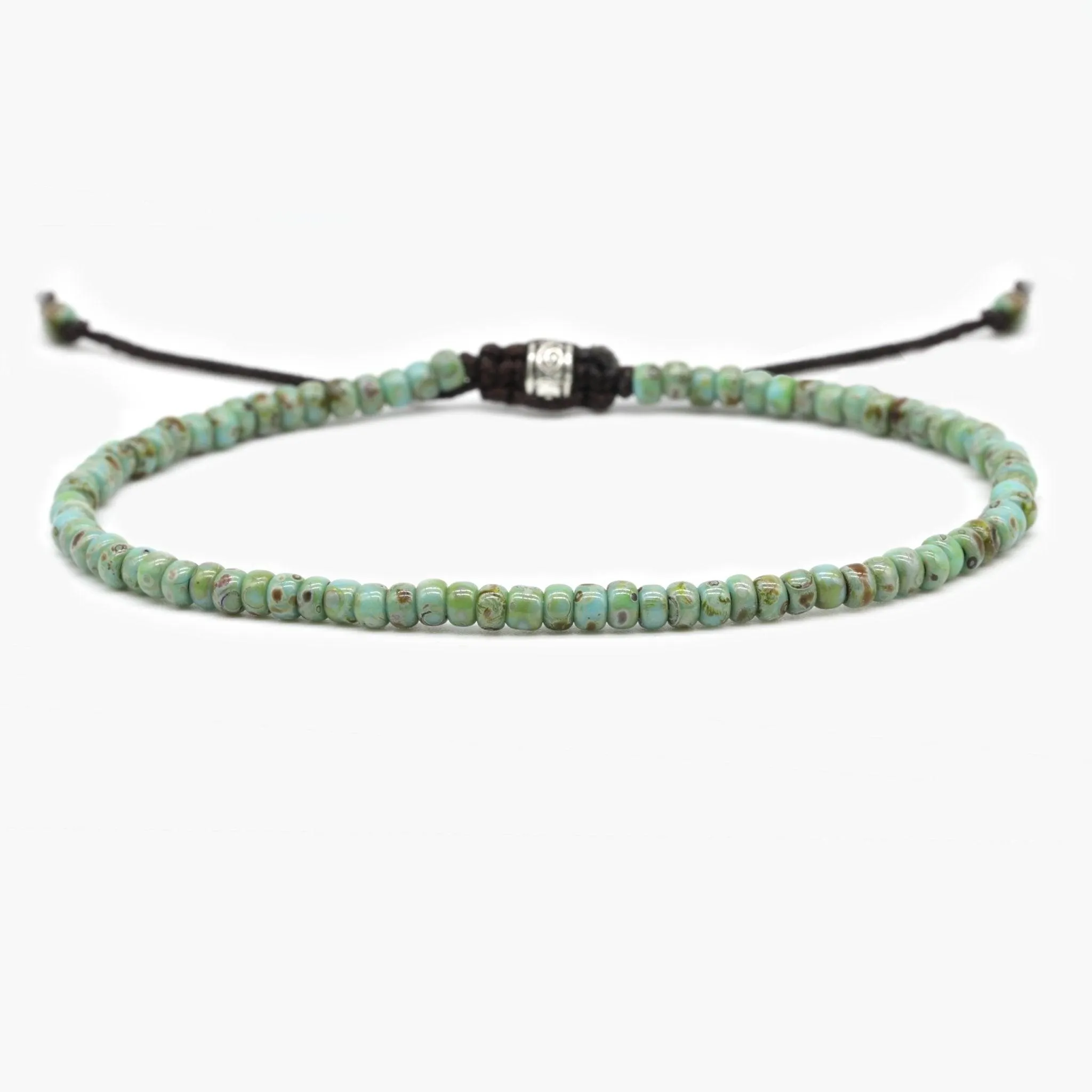 2mm Glass Beads Bracelet (Dyed Turquoise)