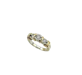 3 Stone Bezel Set Diamond Bar Ring