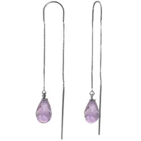 4.5 Carat 14K Solid White Gold Soul's Face Amethyst Earrings