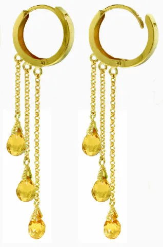 4.8 Carat 14K Solid White Gold Leverage Citrine Earrings