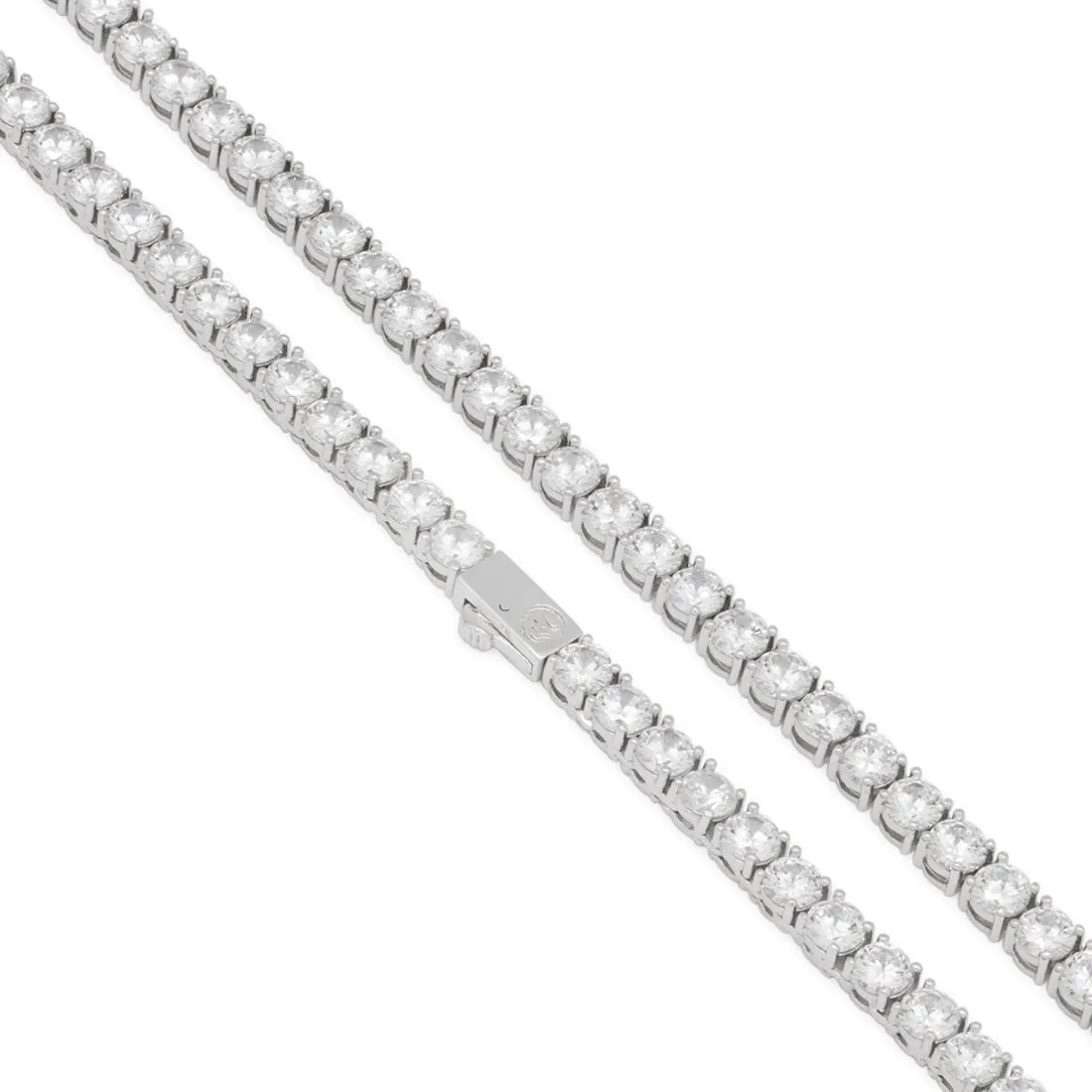 5mm White Gold Tennis Choker Set