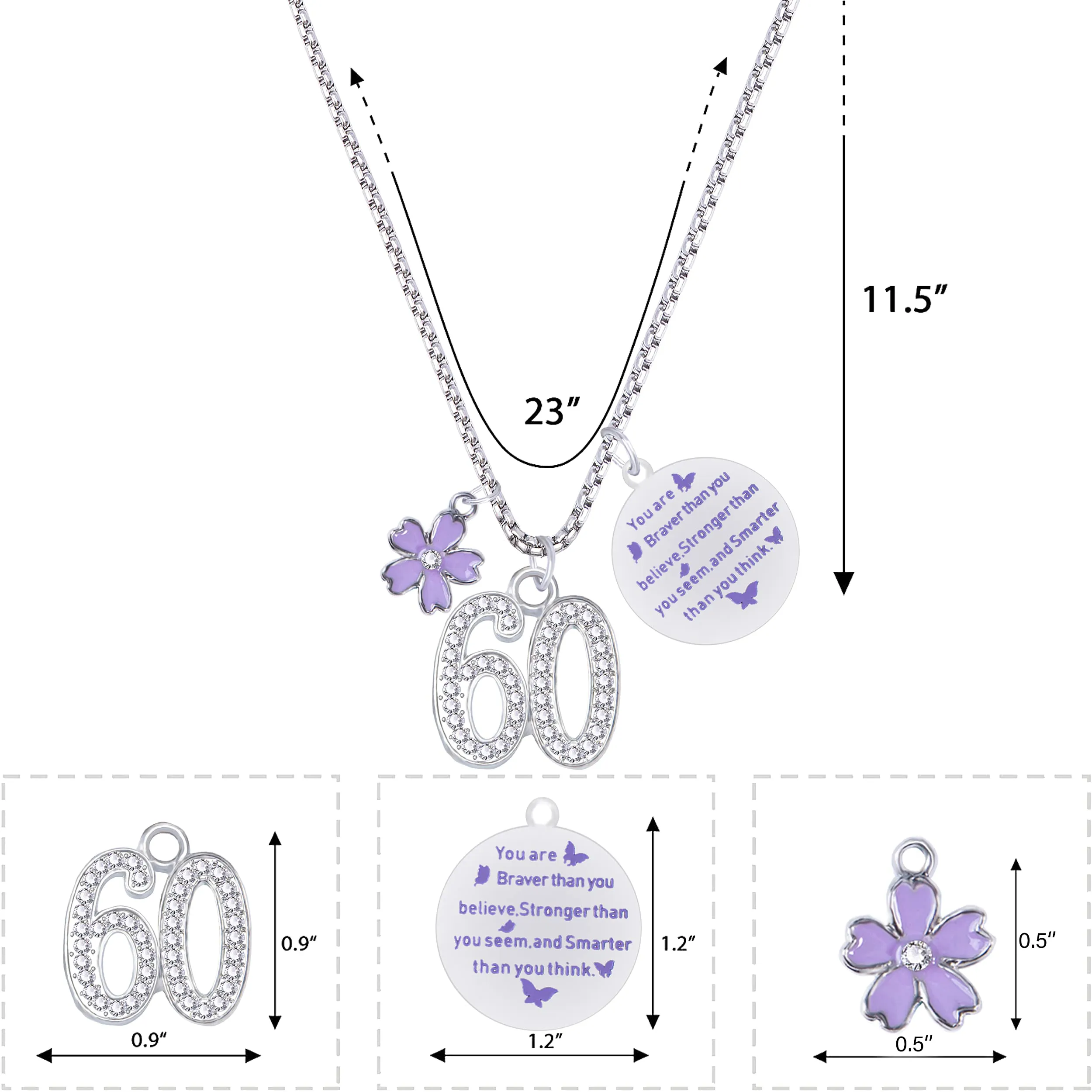 60th Birthday, 60th Birthday Gift, 60th Birthday Women Gifts, 60th Birthday Necklace, 60th