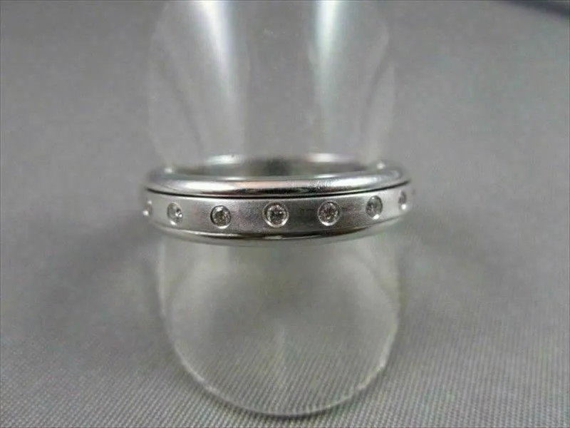 6mm HAND CRAFTED .50CT F VVS DIAMOND 14KT WHITE GOLD RING BAND SIZE 12.25 !!!!!!