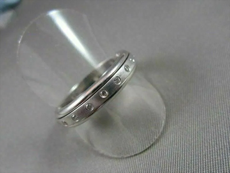 6mm HAND CRAFTED .50CT F VVS DIAMOND 14KT WHITE GOLD RING BAND SIZE 12.25 !!!!!!