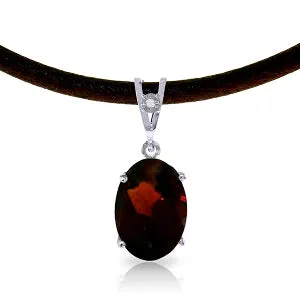 7.56 Carat 14K Solid White Gold Hope Stirrings Garnet Diamond Necklace