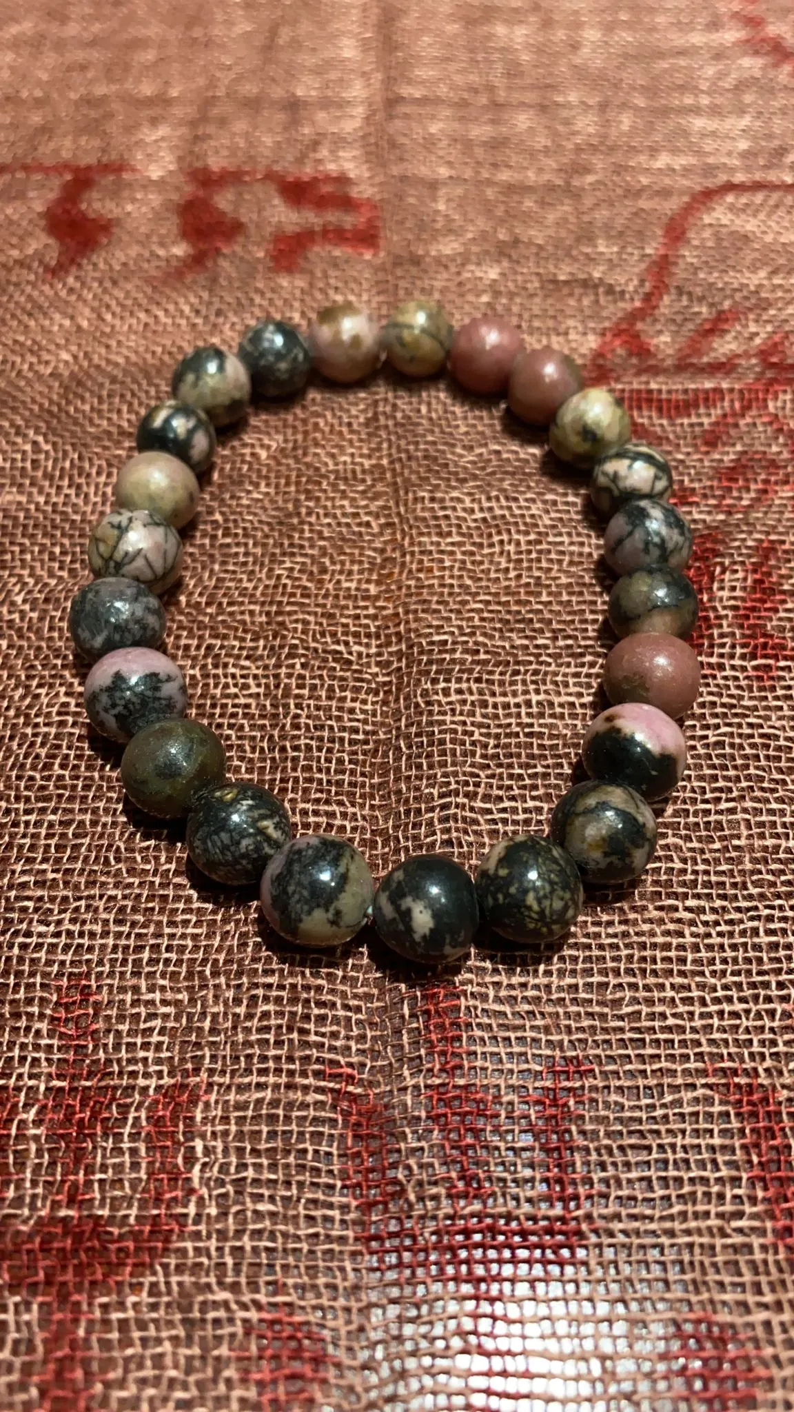 8MM Rhodonite Bead Bracelet