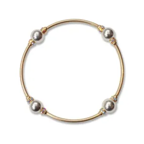 8mm Sterling Silver and Gold Blessing Bracelet