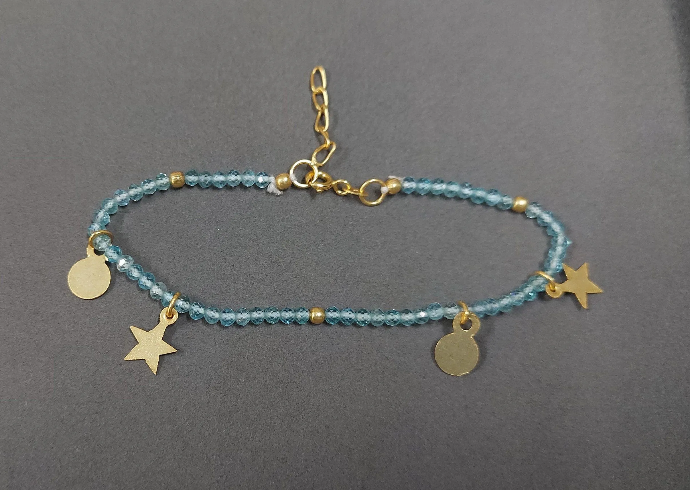 925 Handmade Apatite Silver Beaded Bracelet For Women