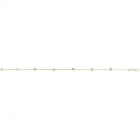 9ct Yellow Gold 7.25" Beaded Braclet NK438B