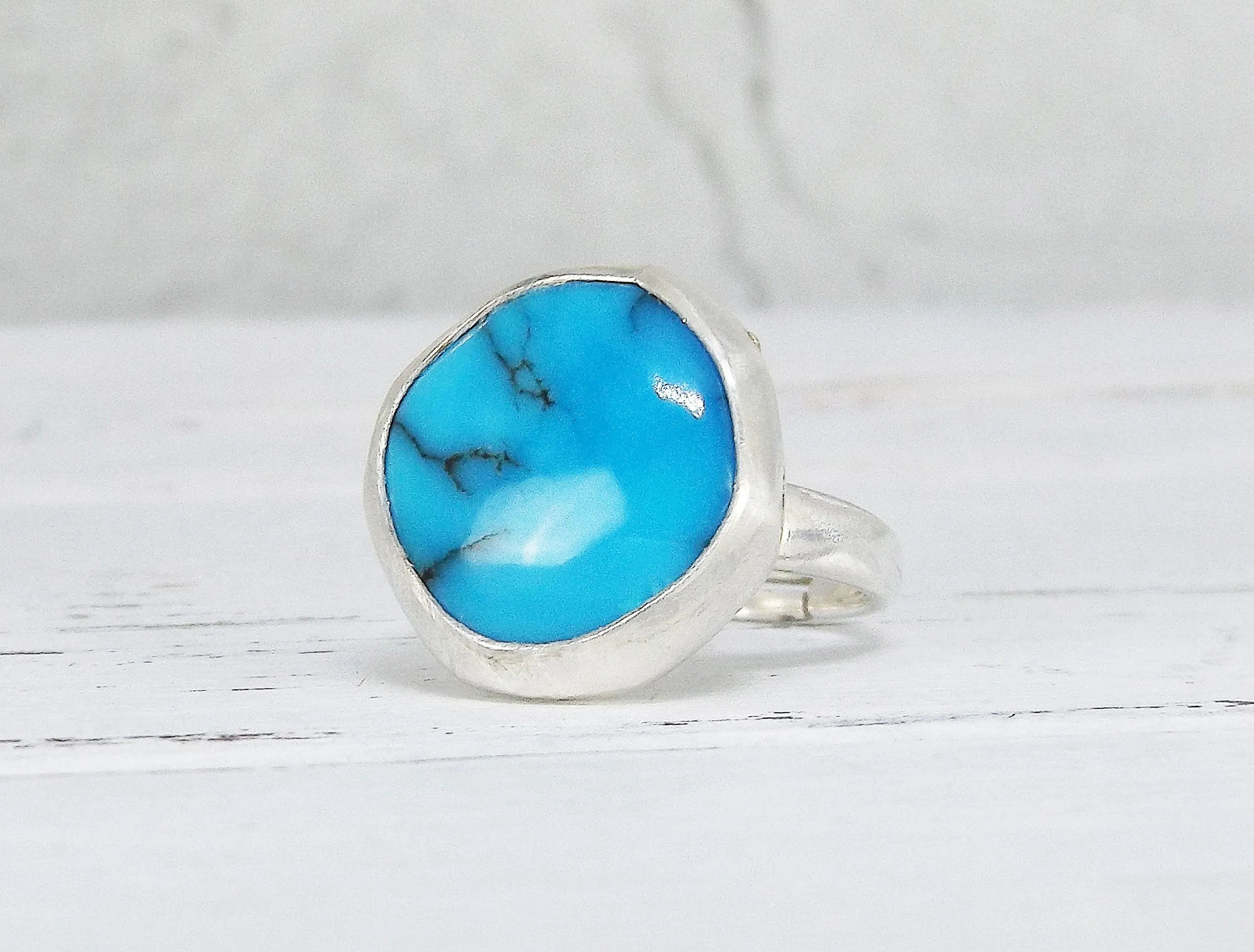 Adjustable Sterling Silver and Turquoise Ring