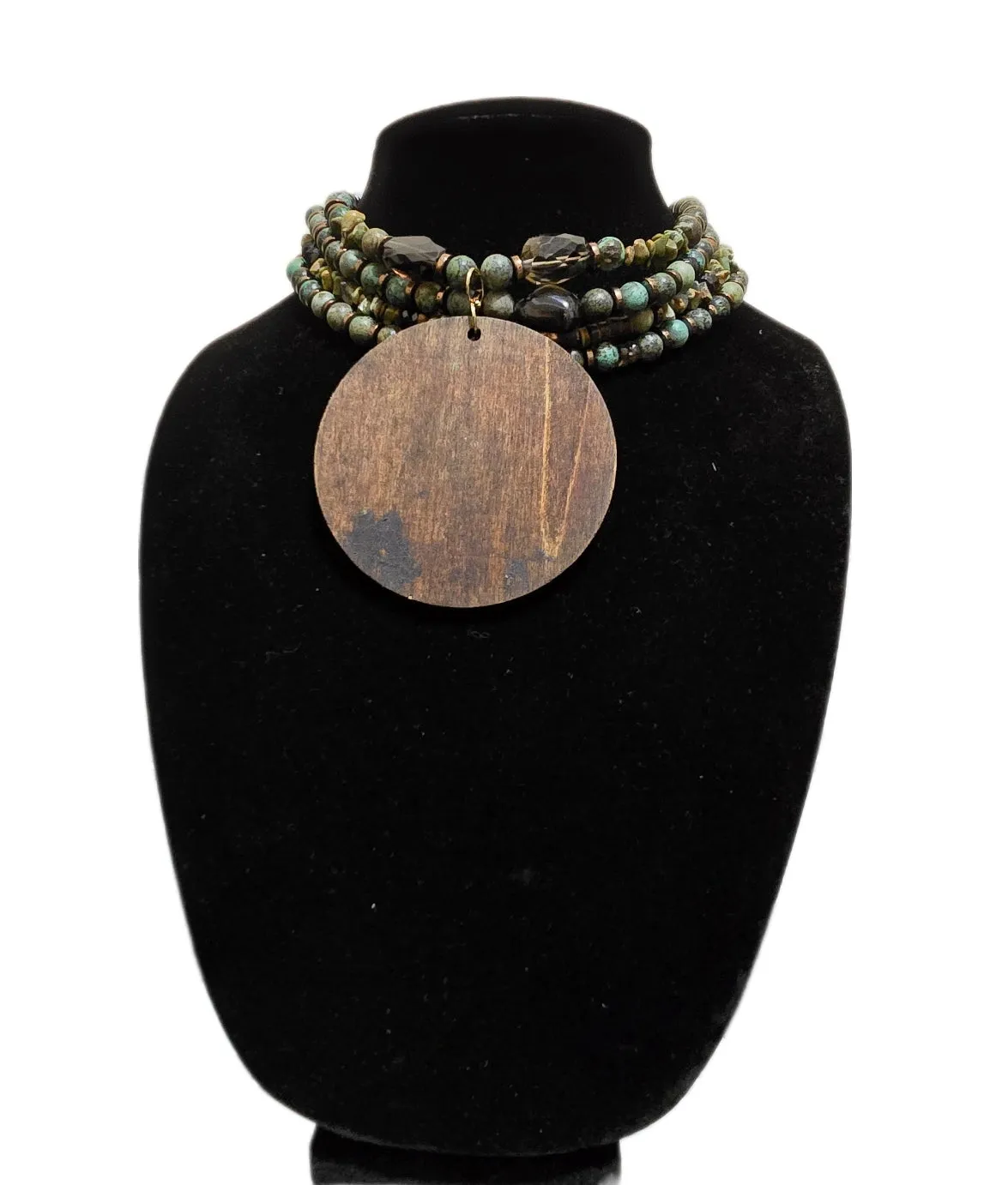 African Turquoise and Smoky Quartz Choker