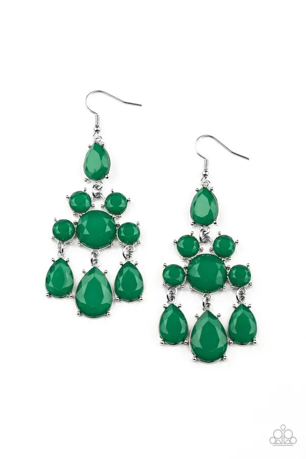 Afterglow Glamour - Green Earrings - Paparazzi Accessories