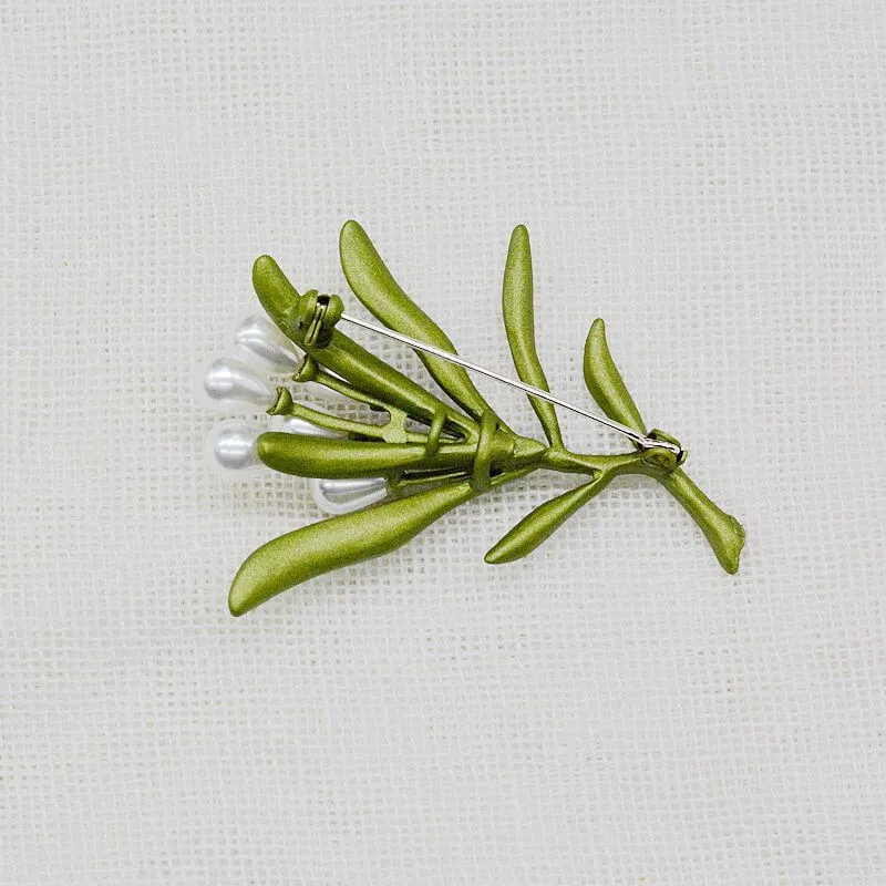 Alloy Multi-page Pearl Leaf Brooch