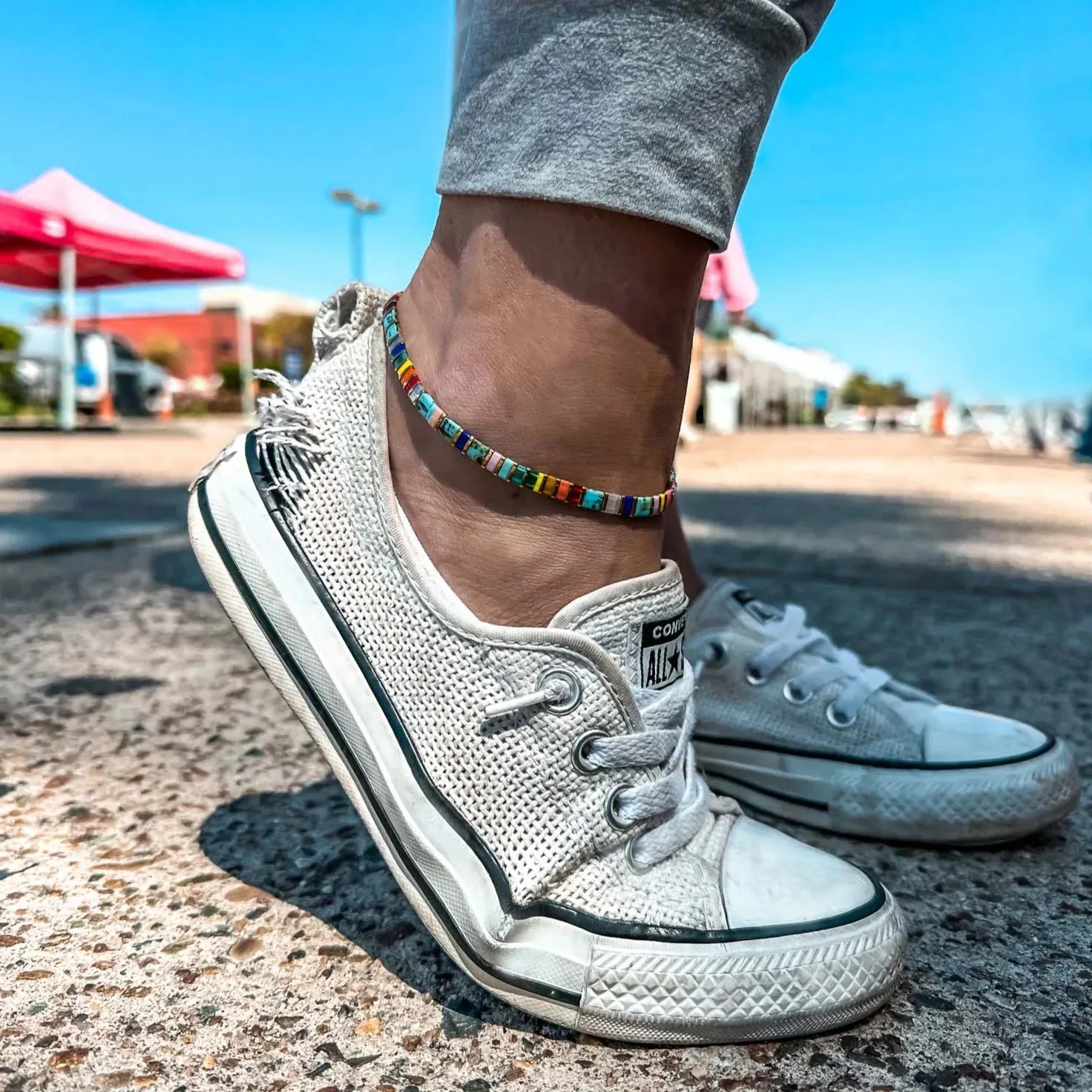 ALOHA - stretch beaded anklet