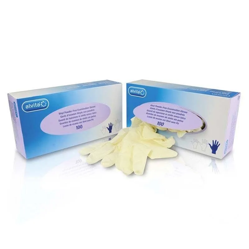 Alvita / Unicare / Mckinnon Vinyl Powder Free Gloves Medium x 100