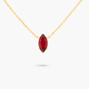 Amare Wear January Marquise Birthstone Necklace Garnet