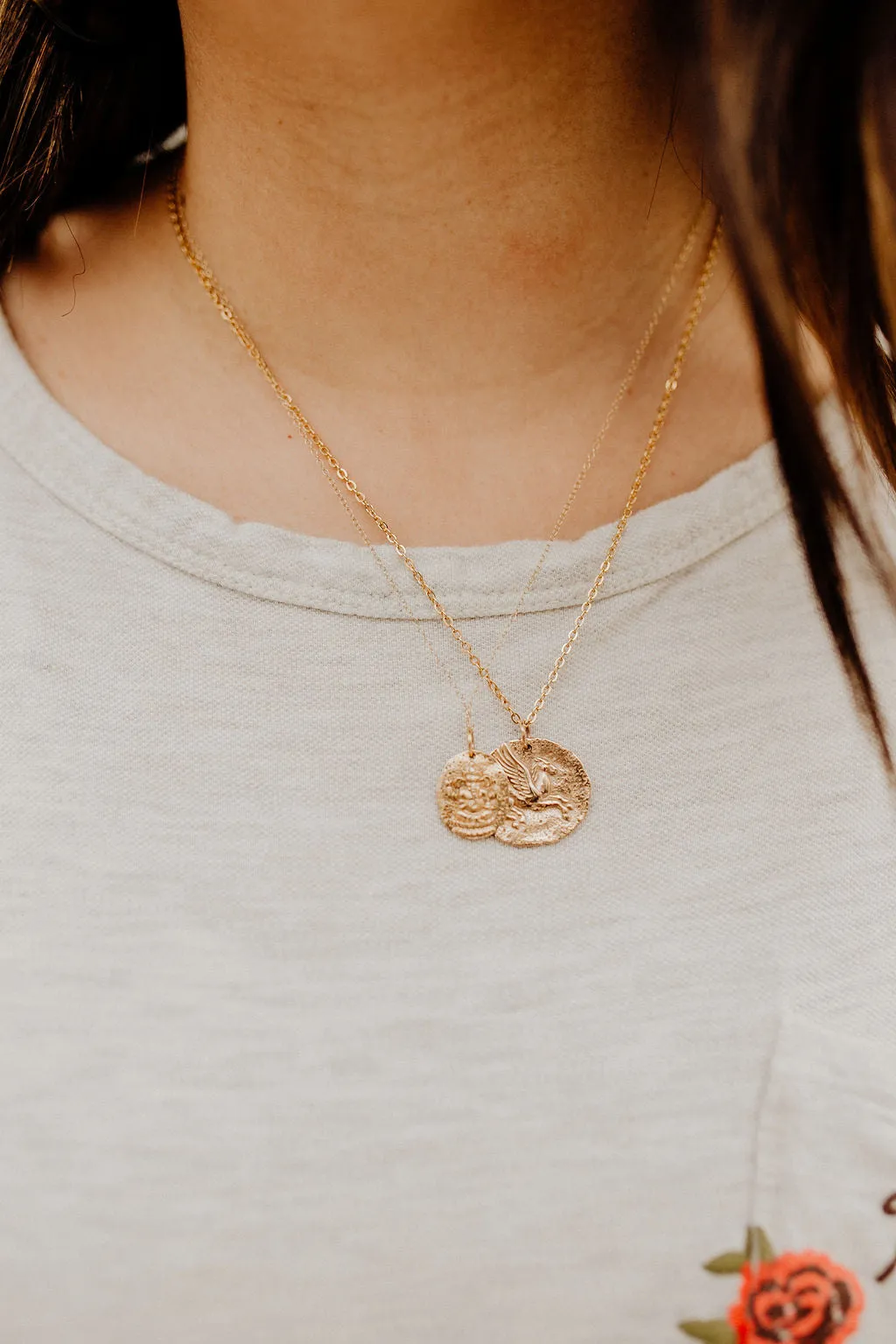 Ancient Greek Coin Charm Necklaces