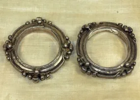 Antique Pair of Silver Bangles, India