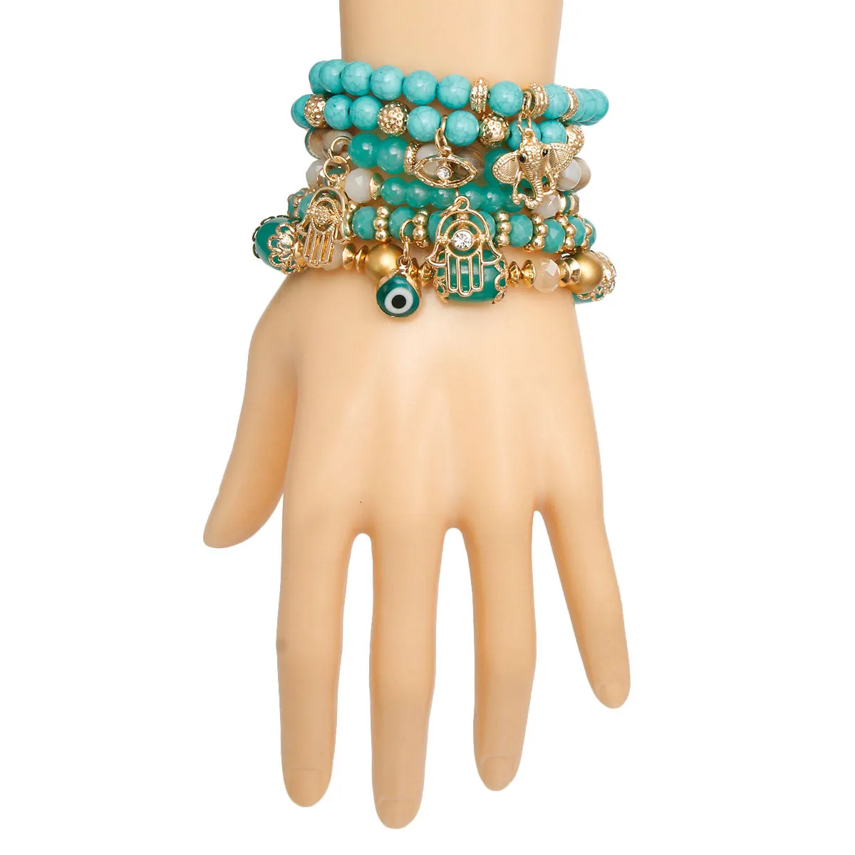 Aqui 6-layer Charm Bracelet