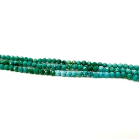 Arizona Turquoise 2mm Faceted Round Bead - 6.25" Strand