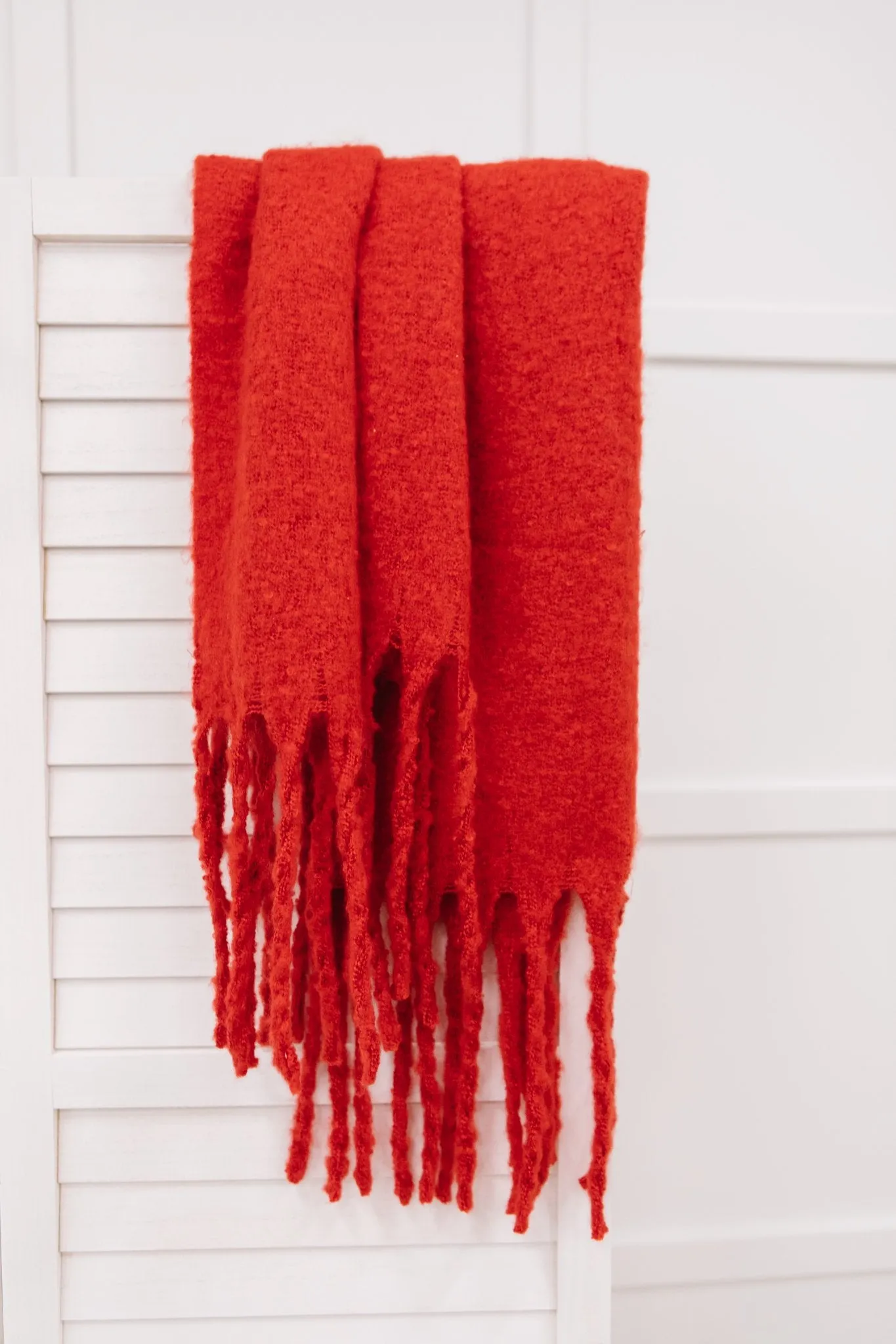 Artisan Fringe Scarf in Red